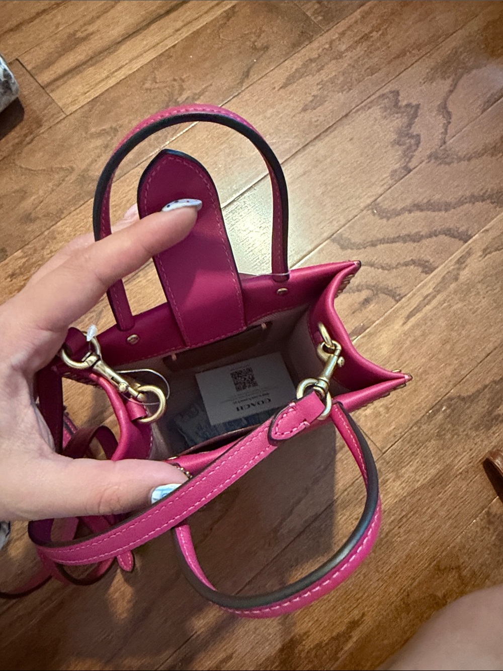 NWT COACH CASHIN MINI HYACINTH PINK CRYSTAL RIVETS MINI TOTE CE729 - Picture 3 of 7